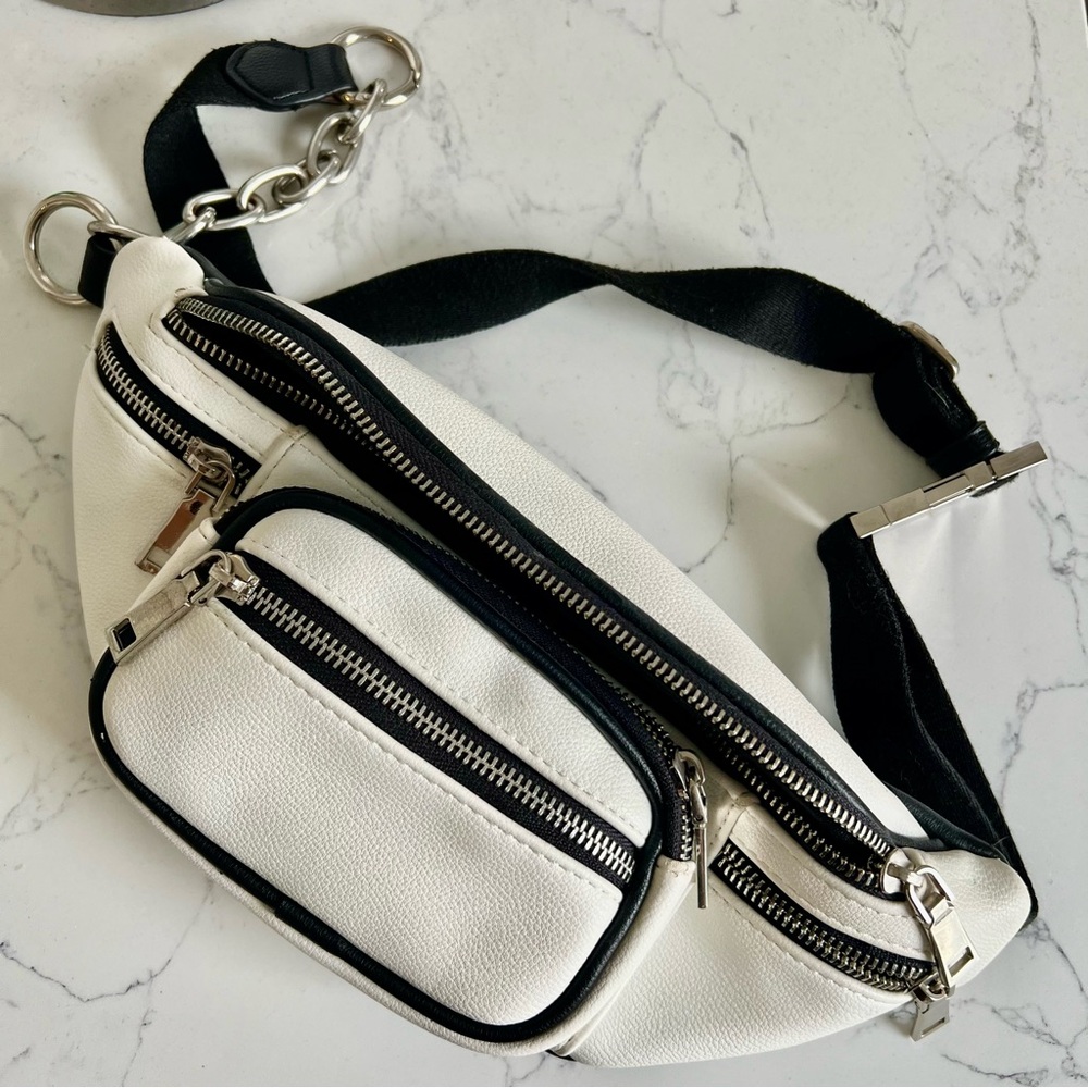 Black and White Cross Body/Waist Bag